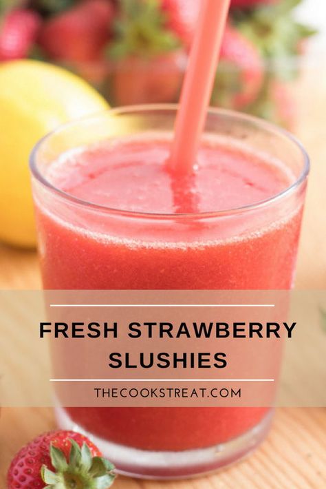 Healthy Slushies, Strawberry Slushies, Kids Milkshake, Summer Blended Drinks, Fruit Slushies, Strawberry Slushie, Bullet Recipes, Weight Watcher Smoothies, Slush Recipes