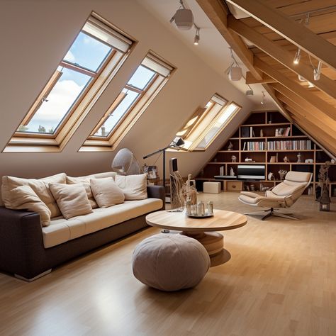 Attic Interior Design, Attic Living Room, Small Attic Room, Attic Bedroom Designs, Small Attic, Attic Conversion, Attic Room, Attic Design, Attic Apartment