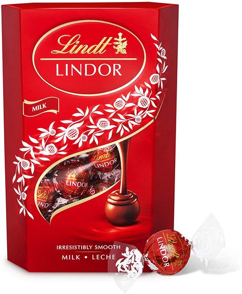 Lindt Lindor Milk Chocolate Truffles Box - Approx. 26 Balls, 337 g - Perfect for Gifting or Sharing - Chocolate Balls with a Smooth Melting Filling: Amazon.co.uk: Grocery Milk Chocolate Truffles, Chocolate Lindt, Truffle Boxes, Chocolate Pack, Lindt Lindor, Candy Truffles, Valentines Day Chocolates, Chocolate Hampers, Milk Chocolate Candy