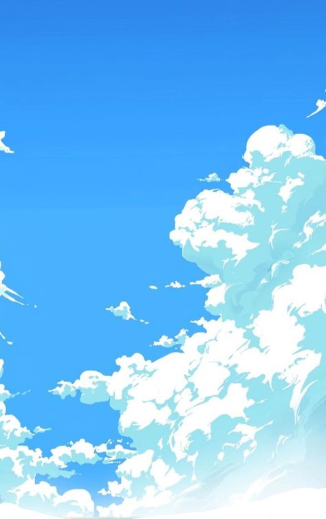 Anime Cloud Wallpaper, Manhwa Aesthetic Icon, Wallpaper Clouds Sky, Manhwa Aesthetic, Sky Backgrounds, Wallpaper Clouds, Cloud Illustration, Sky Anime, 그림 낙서