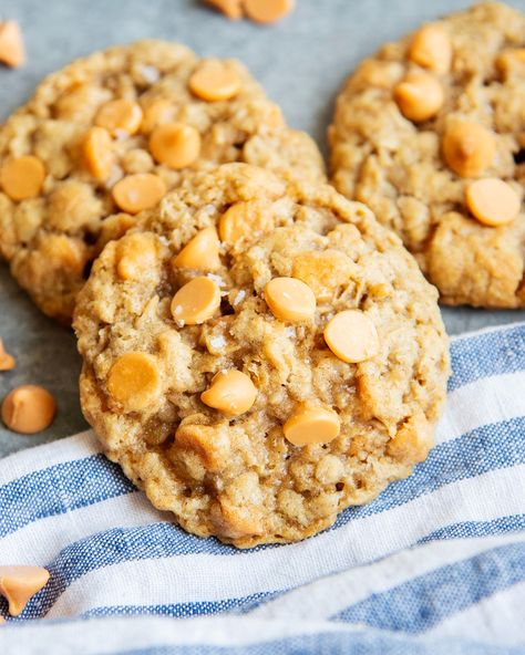 The combination of chewy oatmeal and butterscotch chips in these Oatmeal Scotchies is one of my favorites. These cookies are loaded with Best Oatmeal Scotchies Cookies, Butterscotch Chip Cookies, Best Cookie Recipe Ever, Oatmeal Scotchies, Oatmeal Butterscotch Cookies, Chocolate Chip Oatmeal Cookies, Butterscotch Cookies, Best Christmas Desserts, Cinnamon Brown