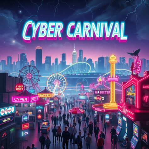 Retro Cybernetic Amusement Park  #AmusementPark #CyberCarnival #FuturisticFun #art #poster Carnival Poster, Carnival Posters, Amusement Park, Art Poster, Carnival, Quick Saves, Art