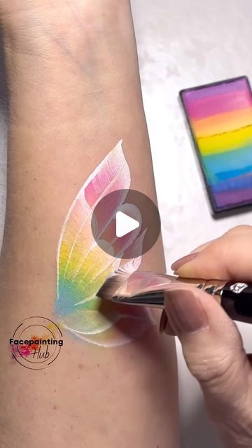 Fast Face Painting Designs, Arm Face Paint, Butterfly Face Paint, Arm Painting, Butterfly Face, Face Painting Designs, Rainbow Butterfly, Painting Designs, Facepaint