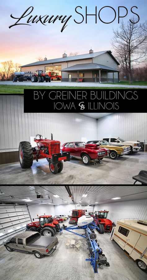 Garage Houses, Farm Storage Buildings, Shop Building Ideas, Farm Workshop, Farm Garage, Hobby Garage, Garage Goals, Farm Storage, Yard Storage