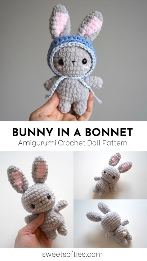 Cute Crochet Bunny Free Pattern, Crochet Bunny Doll, Bunny Amigurumi Pattern, Bunny Crochet Free Pattern, Crochet For Bunnies, Fast Crochet Amigurumi, Bunny Crochet Pattern Free Amigurumi, Amigurumi Stuffed Animals, Quick Crochet Toys