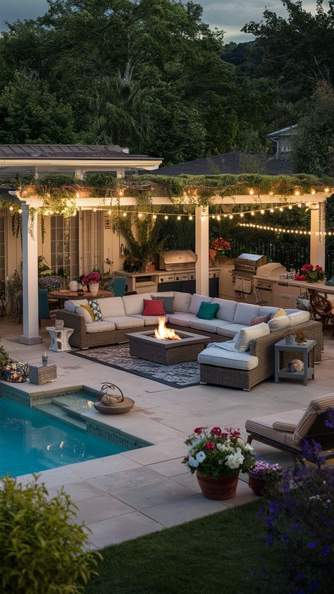 Explore 10 innovative backyard landscaping ideas to transform your outdoor space into a stunning oasis. Backyard With A Pool, Outdoor Sanctuary, Big Backyard, Dream Place, Backyard Landscaping Ideas, Dream Backyard, Dream Houses, House Room, Rich Girl