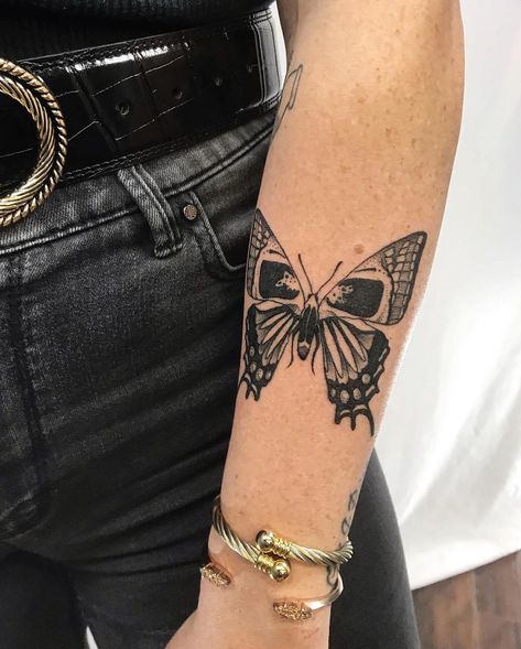 Funky Butterfly Tattoo, Ethereal Tattoos, Leaves Tattoo, September Ends, Tattoo 2024, Funky Tattoos, Print Butterfly, Butterfly Tattoos, Modern Tattoos