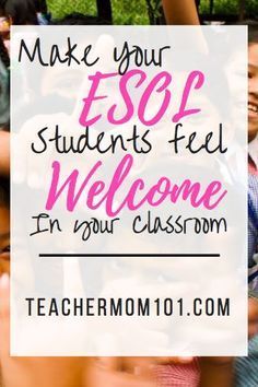 Teaching ESOL is the most rewarding job! Here are some tips to help you make your EL students feel welcome in your classroom! Esol Resources, Esol Classroom, Teaching Esl Students, Daycare Curriculum, Teaching English Language Learners, Esl Teaching Resources, Ell Students, Responsive Classroom, Esl Classroom