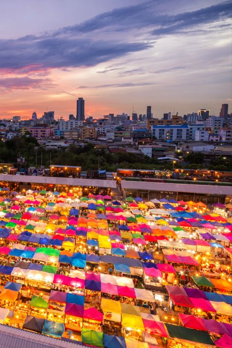 View from above of the well known Chatuchak Market in Bangkok. Here, you can find just about anything! From sizzling street food with many halal options to hipster art , shop till your heart's content. Have you been here before? Chatuchak Market, Pillow Case Mattress, Kids Outdoor Furniture, Bookshelves Kids, Mattress Frame, Pop Up Tent, Kids Ride On, Beat The Heat, Outdoor Dining Set