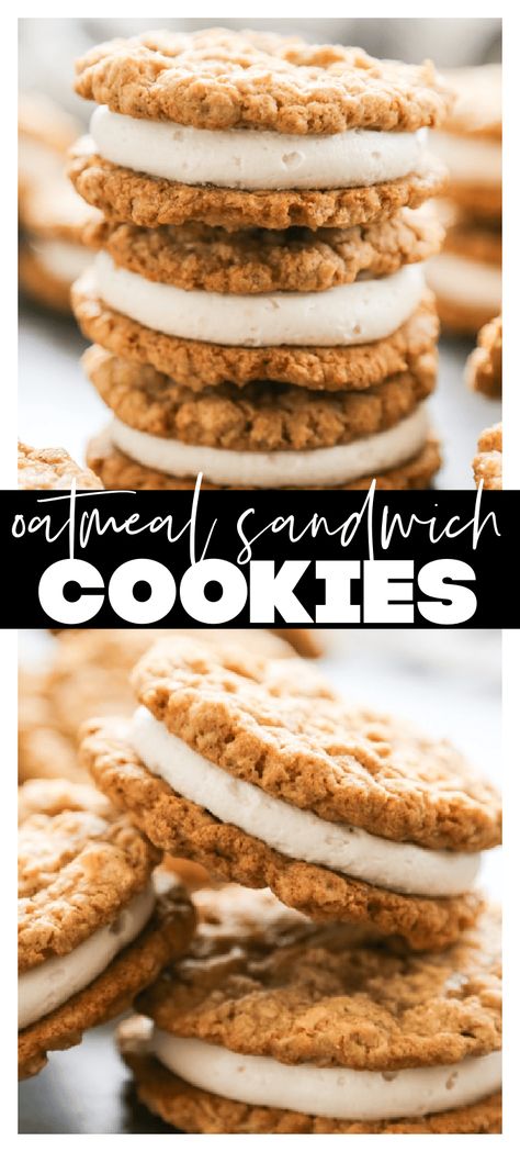 Oatmeal Sandwich Cookies - Dash of Sanity Oatmeal Sandwich Cookies, Dessert List, Homemade Oatmeal Cookies, Cooking Therapy, The Best Oatmeal, Mouthwatering Desserts, Easy Sandwich, Sandwich Cookie, Homemade Sandwich