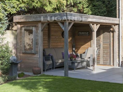 Lugarde Toledo flat roof gazebo Flat Roof Gazebo Ideas, Wooden Gazebo Ideas, Pergola Shade Diy, Garden Shelter, Outside Seating Area, Gazebo Ideas, Garden Seating Area, Grill Gazebo, Summer House Garden