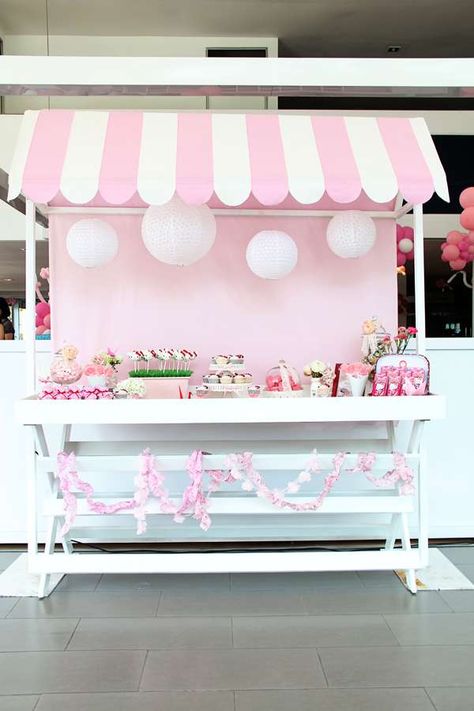 Hello Kitty Sakura Birthday Party Ideas | Photo 5 of 20 | Catch My Party Hello Kitty Sweet Table, Hello Kitty Sakura, Sakura Birthday, Birthday Hello Kitty, Ice Cream Stand, Hello Kitty Birthday Party, Craft Fairs Booth, Ice Cream Birthday Party, Hello Kitty Themes