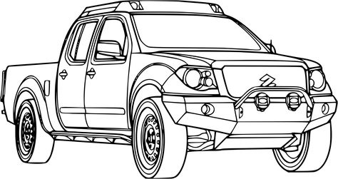 Coloriage Voiture 4x4 à imprimer sur COLORIAGES fo Drawing Superheroes, Suzuki Cars, Activities For Boys, Truck Coloring Pages, Trucks Print, Printable Pictures, Nissan Navara, Chevrolet Trucks, Car Drawings