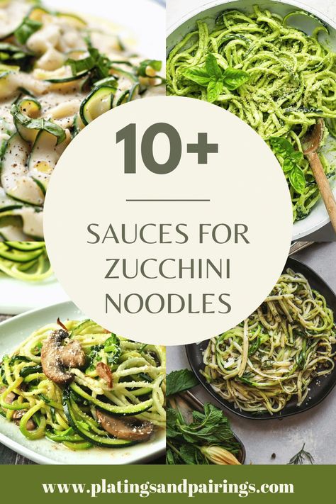 Zucchini Noodles Sauce, Zucchini And Squash Noodles Recipes, Garlic Zucchini Noodles, Zucchini Recipes Noodles, Zucchini Noodle Sauce, Sauce For Zucchini Noodles, Raw Zoodle Recipes, Frozen Zucchini Noodles Recipes, How To Cook Zucchini Noodles