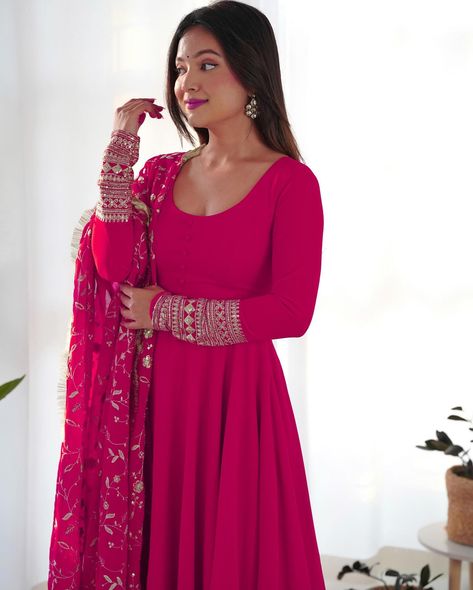 Comment “Link” To Get Details In DM 🩷 Rani Pink Pure Soft Fox Georgette Anarkali Suit Set With Huge Flair, Dupatta & Pant Search “KB 241” On Our Website To Shop 👗 Hurry, Book Fast To Make This Festival Season Unforgettable ✨ Shop Now From www.BahuPalace.com Link In Bio DM/WhatsApp Us At +91 9409911700 💖 Take Screenshot & Send Us To WhatsApp For More Details! Which One You Want To Buy/Inquiry? 🙈 100% Quality Assured Premium Product With Pocket Friendly Price | Free Express Shipping | Cash... Pink Anarkali Suits, Readymade Blouses Online, Anarkali Designs, Pink Anarkali, Georgette Anarkali, Anarkali Dress Pattern, Anarkali Gown, Trendy Dress Outfits, Party Wear Indian Dresses