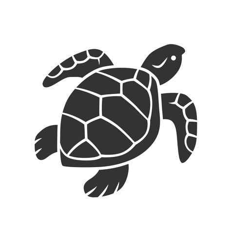 Turtle glyph icon. Slow moving reptile with scaly shell. Underwater aquatic animal. Swimming ocean creature. Oceanography. Marine fauna. Silhouette symbol. Negative space. Vector isolated illustration Turtle Icon, Turtle Vector, Ocean Svg, Swimming Ocean, Aquatic Animal, Space Vector, Oceanography, Glyph Icon, Aquatic Animals