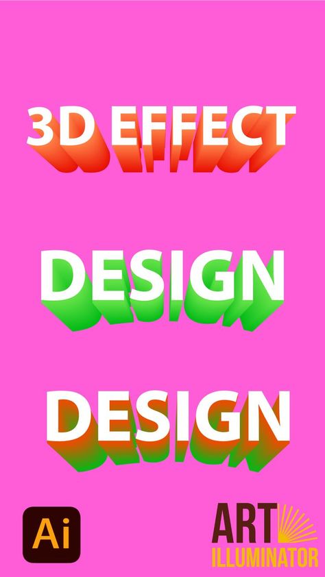 Blend Text Illustrator, Text Effects Illustrator, Illustrator Hacks, Text Effect Design, 3d Font, Copy Text, 3d Typography, 3d Text Effect, 3d Text