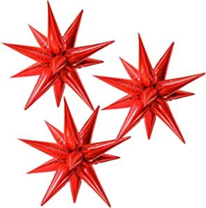 Red Starburst, Red Party Decorations, Star Balloons, Christmas Balloon Decorations, Balloons For Birthday, Valentines Balloons, Metallic Balloons, Pink Foil, Love Balloon