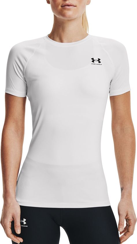 Fit & Design: Compressive fit Crew style Technology: Anti-Odor Additional Details: For backpacking, hiking, running, training Volleyball Shirts, Compression T Shirt, Basketball Clothes, Compression Shirt, Compression Shorts, Womens Basketball, Under Armour Shirts, Athletic Apparel, Under Armour Women