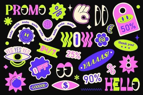 Modern Sticker Vectors, Photos and PSD files | Free Download Burger Bangor, Sticker Design Inspiration, Stickers Aesthetic, Art Earrings, File Free, Board Design, Post Cards, Psd Files, Packaging Design