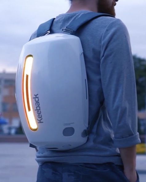 Futuristic impressive keeback #backpack | future is there | #fashion #trendy #unisex Future Backpack, Backpack Ideas, Streetwear For Men, Tech Backpack, Tech Bag, New Technology Gadgets, Fashion Future, Led Design, Gq Style