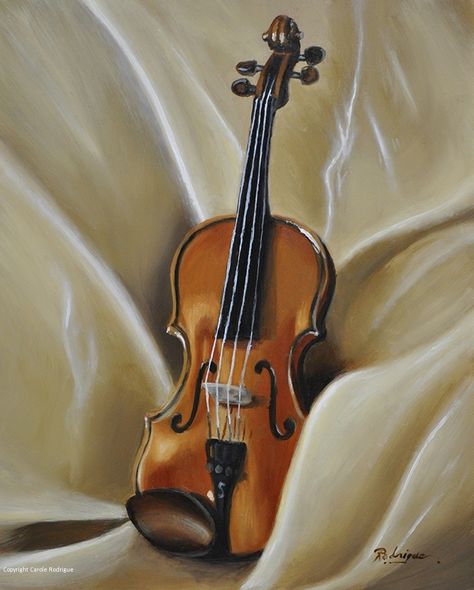 Violin on Satin by Carole Rodrigue Oil ~ 10 x 8 Original Still Life art oil painting Violin Painting Easy, Things To Paint For Beginners, Violin Art Painting, Easy Things To Paint, Paint For Beginners, Violin Painting, Things To Paint, Violin Art, Easy Landscape Paintings