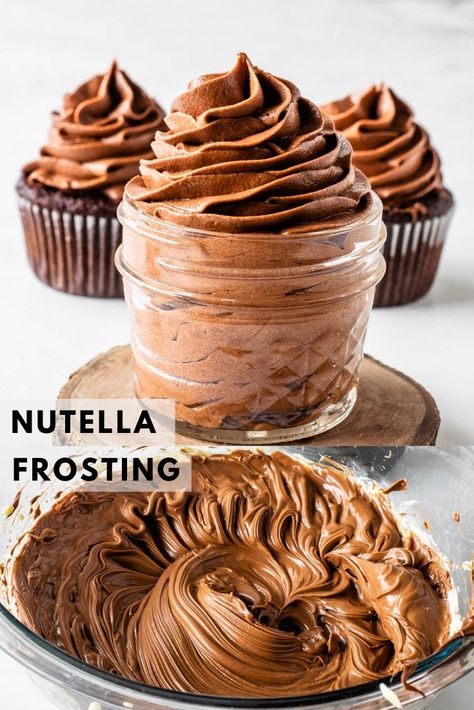 Chocolate Hazelnut Frosting, Chocolate Nutella Frosting, Nutella Icing Recipe, Nutella Icing 3 Ingredients, Nutella Ganache Filling, Hazelnut Frosting Recipe, Nutella Frosting Easy, Nutella Cake Filling Recipes, Nutella Ganache Recipe