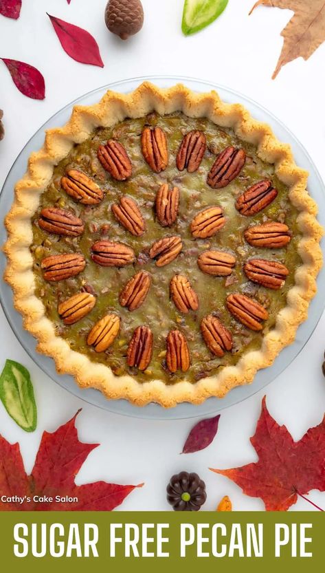 Sugar Free Pecan Pie Recipe: Keto Pecan Pie for Diabetics and Gluten Free, Paleo, Low Carb Diets Low Carb Pecan Pie Recipe, Pecan Pie Recipe Without Corn Syrup, Keto Pecan Pie Recipe, Paleo Pecan Pie, Low Carb Pecan Pie, Healthy Pecan Pie, Healthy Pie, Sugar Free Pecan Pie, Pecan Pie Tarts