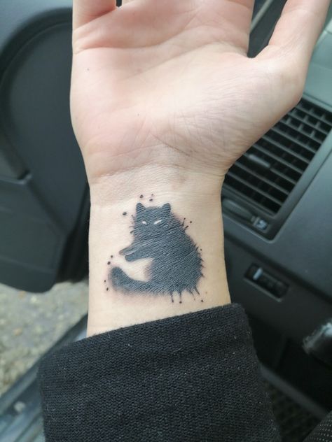 Tattoo Coverup Ideas Wrist, Coverup Tattoo Wrist, Black Cat Cover Up Tattoo, Cat Tattoo On Wrist, Inner Wrist Tattoo Cover Up Ideas, Black Cat Wrist Tattoo, Cat Bracelet Tattoo, Cover Up Tattoos On Wrist, Cat Tattoo Wrist