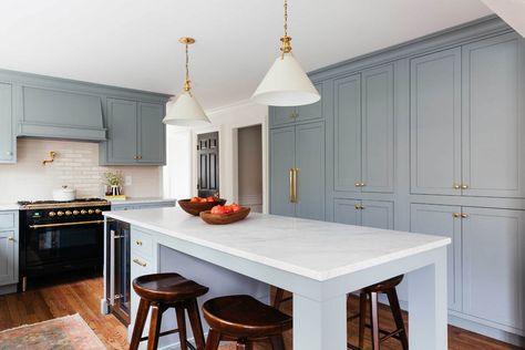 undefined Erin Kestenbaum, Inset Cabinetry, Kitchen Cost, Kitchen Plan, Colonial Kitchen, Kitchen Transformation, Permanent Residence, Blue Cabinets, Room Challenge