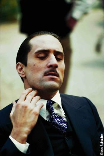 Robert De Niro practices some of Marlon Brando's mannerisms used in the first film. Coppola said that he cast De Niro because he looked like Don Vito, not because he looked like Brando. Photofrom 'The Godfather Family Album' (Taschen, $700) by Steve Schapiro. Sonny Corleone, Taxi Driver 1976, Don Vito Corleone, Film Cult, Don Corleone, Godfather Movie, The Godfather Part Ii, Gangster Movies, Andy Garcia