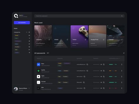 Password manager by Simon Givois on Dribbble Application Design, Dashboard Design, Mobile App Design Inspiration, Password Manager, Web Ui Design, App Design Inspiration, Learning Design, Mobile App Design, Web App Design
