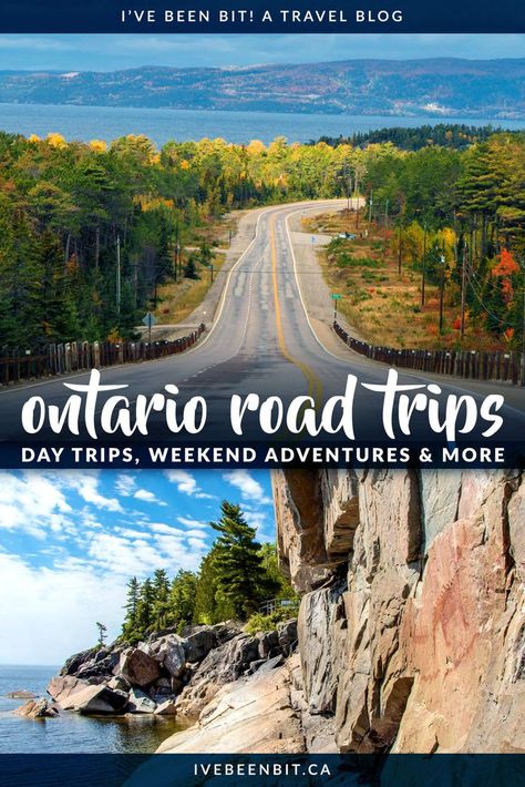 There are so many amazing places to go on a road trip in Ontario. With incredible natural wonders, family fun, wine tasting and more, there's so much to see in Ontario. Whether you're looking for day trips from Toronto, weekend adventures or longer excursions, these are the best Ontario road trips you have to experience! | #Travel #Canada #Ontario #RoadTrip #Toronto | IveBeenBit.ca Ontario Road Trip, Honeymoon Photography, Canadian Road Trip, Manitoulin Island, Ontario Travel, Canada Ontario, Canadian Travel, Weekend Adventures, Canada Road Trip