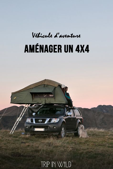 Présentation de l'aménagement d'un pick up, équipé d'une tente de toit et d'un meuble de rangement. Conseils, plans et budget pour partir à l'aventure ! Pick Up Camping, Micro Van, Pickup Camping, 4x4 Camper Van, Camper Truck, Conversion Van, Garage Car, Pickup Trucks Bed, Build A Camper Van