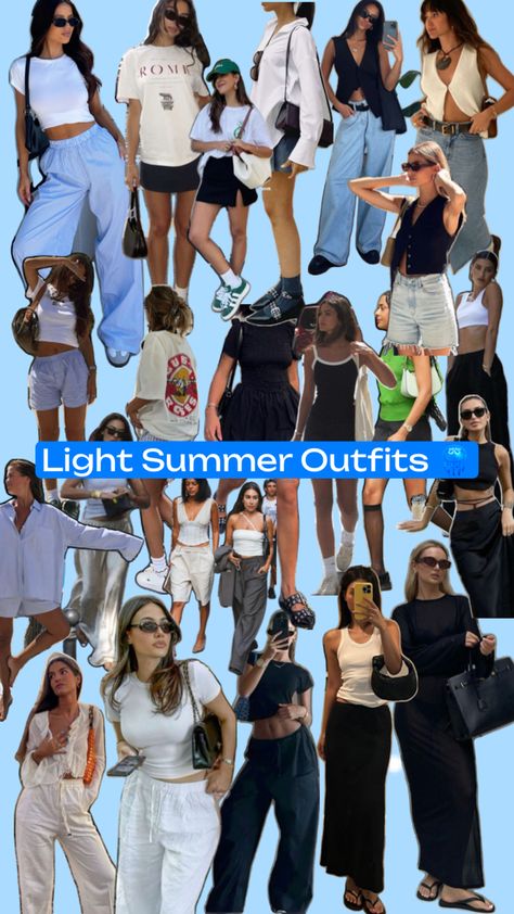 Outfits inspiration from daily to night (summer) Summer In London Outfit, London Summer Outfit, Italy Summer Outfits, Summer Night Outfit, Ibiza Outfits, Europe Outfits, London Outfit, Summer Outfit Inspiration, Fashion Hacks Clothes