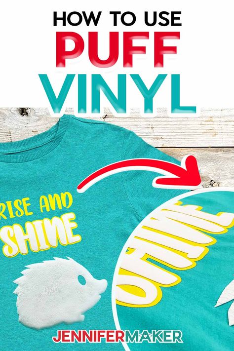 Learn how to use puff vinyl with a Cricut! Diy Puffs, Diy T Shirt Printing, Vynil Ideas, Puff Vinyl, Htv Shirts, Spring Designs, What Would Jesus Do, Word Shirts, Cricut Projects Beginner