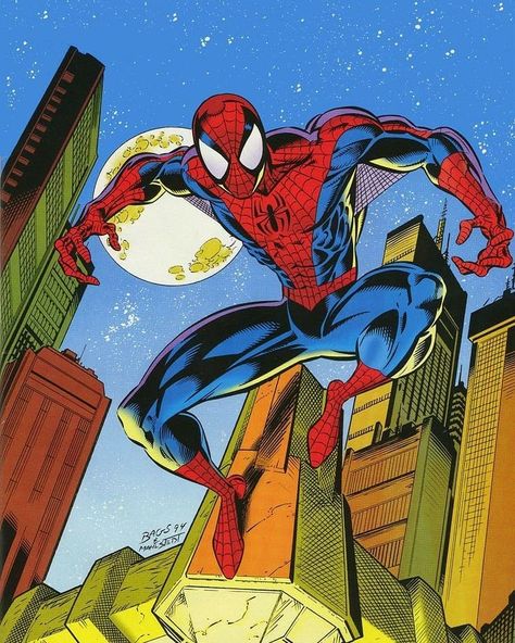 The Spectacular Web-Head 🕸️🕷️ on Instagram: “Mark Bagley's 90s Spider-Man 🔥 • • • #spiderman #marvel #comics #spiderverse #mcu #avengers #endgame #peterparker #farfromhome #tomholland…” Marvel 90s, Spiderman Comic Art, Comic Wallpaper, Image Spiderman, Mark Bagley, Spiderman Theme, Spiderman Drawing, Spiderman Art Sketch, Drawing Aesthetic