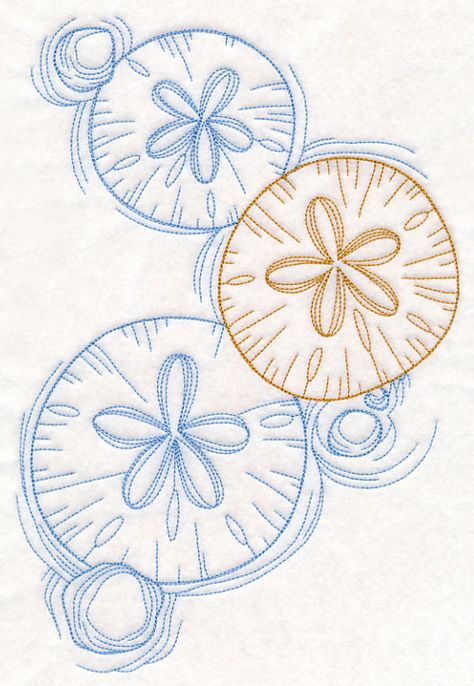 Sand Dollar Tattoo, Dollar Design, Hand Ideas, Sea Art, Embroidery Library, Shell Crafts, Sand Dollar, Embroidery Inspiration, Ribbon Embroidery