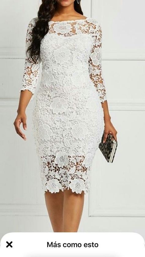 White Dress Long Casual, Simple Lace Dress, Bride Evening Dress, Gown Dress Design, Teens Outfits, Lace Styles For Wedding, Shirt Gown, White Lace Dress Short, Lace Dress Classy