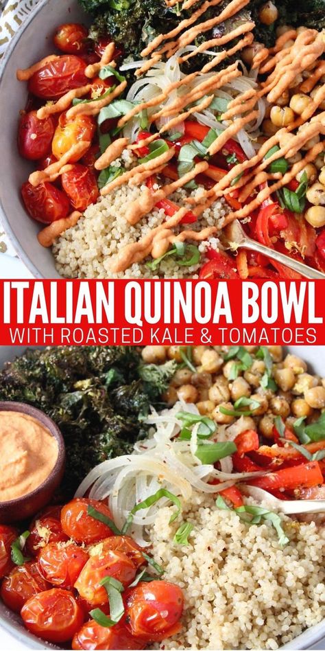 Cava Bowl, Italian Quinoa, Quinoa Bowls Healthy, Gluten Free Bowl, Lunch Bowl Recipe, Vegan Bowl Recipes, Italian Bowl, Vegetarian Recepies, Vegetarian Bowls