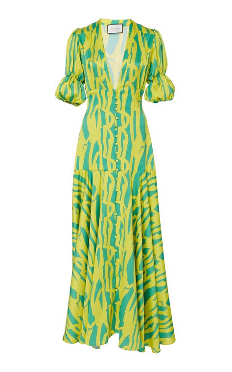 Latest African Fashion Dresses, Maxi Skirts, African Fashion Dresses, Classy Dress, Printed Maxi Dress, Moda Operandi, African Fashion, Elegant Dresses, Green Dress