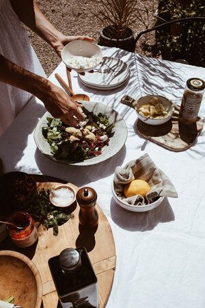 Mediterranean Table, Mediterranean Holiday, Calabrian Chili, Mediterranean Summer, Hot Pepper Sauce, Summer Salad Recipes, Grilled Shrimp, Summer Salad, Mediterranean Diet Recipes