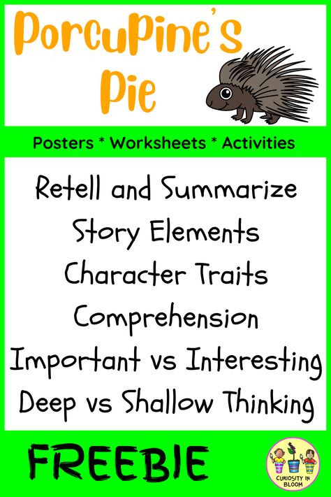 This FREEBIE is a compilation of samples from Porcupine's Pie Read Aloud Companion products. Worksheets and Activities address the following skills: Retell and Summarize, Story Elements, Character Traits, Comprehension, Important vs Interesting Details, and Deep vs Shallow Thinking. Bear Stays Up For Christmas, Bear Says Thanks, Thanksgiving Read Aloud, Christmas Read Aloud, Turkey For Thanksgiving, Plot Elements, Thanksgiving Books, Story Elements, Character Traits