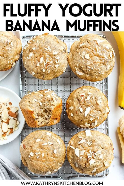 Banana Bread Muffins Greek Yogurt, Banana Yoghurt Muffins, Banana Muffins With Yogurt Recipe, Oatmeal Banana Yogurt Muffins, Healthy Banana Muffins With Greek Yogurt Easy Recipes, Healthy Banana Yogurt Muffins, Greek Yogurt Muffins Gluten Free, Healthy Yogurt Muffins, Muffins Using Greek Yogurt