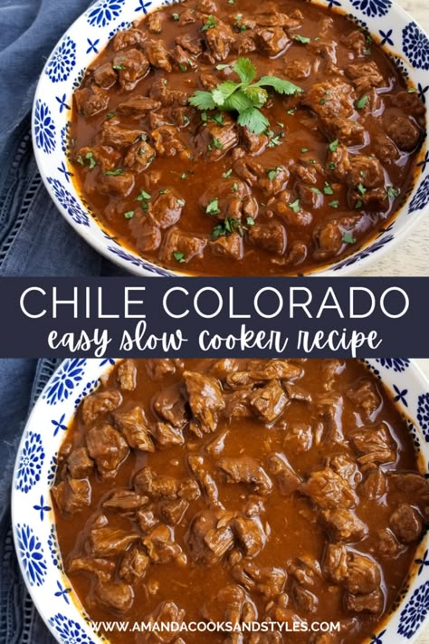 Chile Colorado Recipe Beef, Easy Chili Colorado Recipe, Chile Colorado Recipe, Chili Colorado Recipe, Chili With Stew Meat, Homemade Chile, Chili Colorado, Chile Colorado, Colorado Food