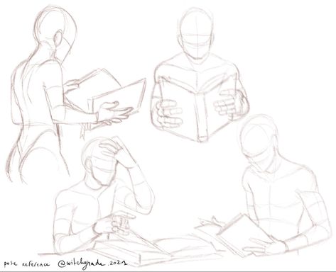 Croquis, Pose Reference Reading, Reading A Book Pose Drawing, App Drawings, Tree Drawings Pencil, Spiderman Art Sketch, Body Base Drawing, Hand Drawing Reference, Body Reference Drawing