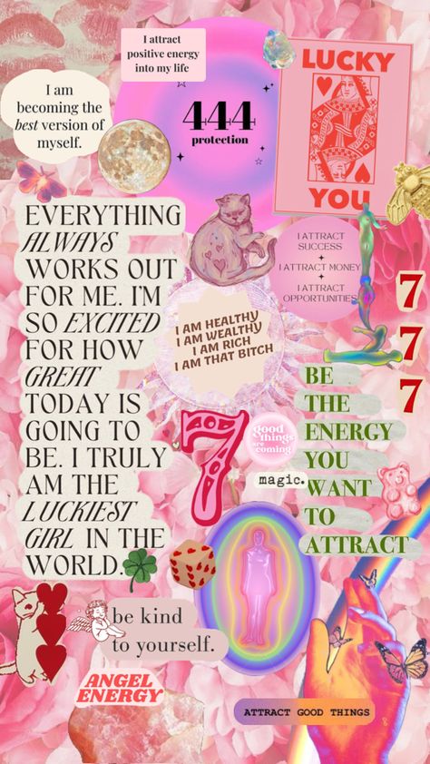 Cute Manifestation Wallpaper, Aura Collage, Positive Manifestation Wallpaper, Iphone Wallpaper Collage, 444 Wallpaper, Spiritual Background, Manifestation Wallpaper, Success Words, Trippy Iphone Wallpaper