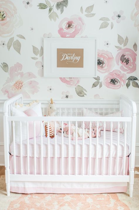 Blush Pink Nursery, Ideas Habitaciones, Baby Nursery Inspiration, Floral Nursery, Pink Nursery, Project Nursery, Baby Bedroom, Nursery Inspiration