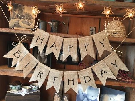 Easter Bunting, Burlap Bunting, Rustic Birthday, Burlap Flag, Happy Birthday Bunting, Burlap Decor, Decoration Easter, Easter Garland, Easter Banner