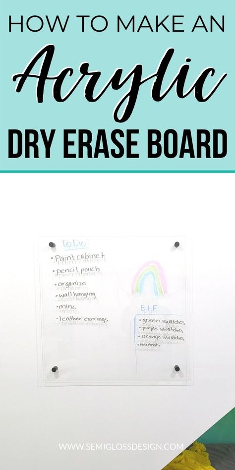 Homemade Dry Erase Board, Acrylic Dry Erase Board Diy, Diy Acrylic Board, Acrylic Board Office, Acrylic Board Ideas, Clear Dry Erase Board, Acrylic Dry Erase Board, Diy Dry Erase Board, Ikea Craft Room